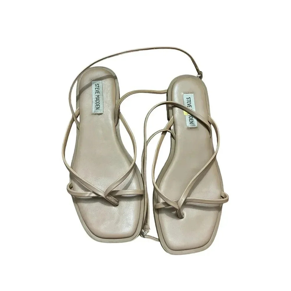 STEVE MADDEN Tan Khaki Flat Sandals Size 8.5